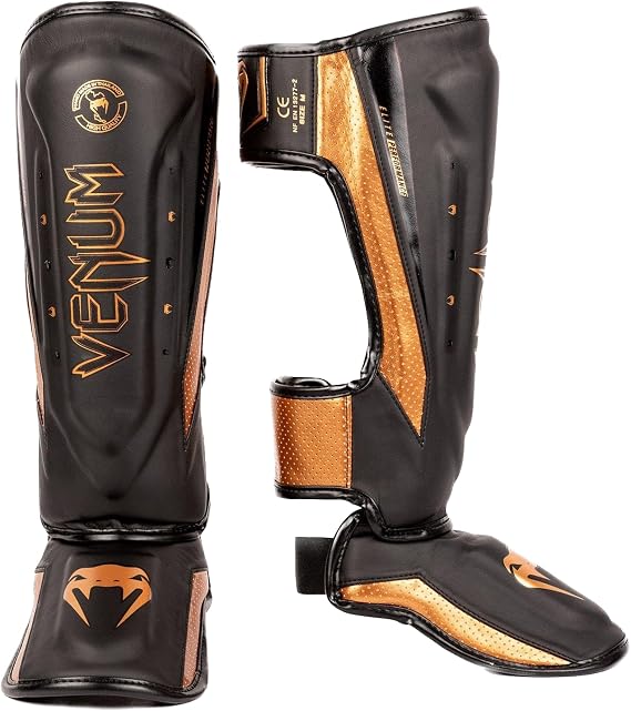VENUM Leg Guards ELITE EVO SHINGUARDS //Legers Kickboxing Sparring Protective Gear Shin Guards Martial Arts