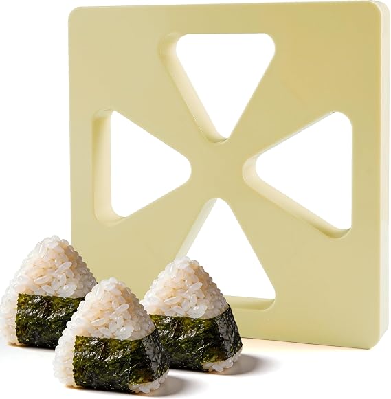 Silicone Onigiri Mold for Japanese Snacks, 4-Cavity Silicone Triangle Rice Ball Onigiri Mold for Triangle Sushi, Non-Stick Sushi Rice Molds for Seaweed Rice Balls Sushi Musubi