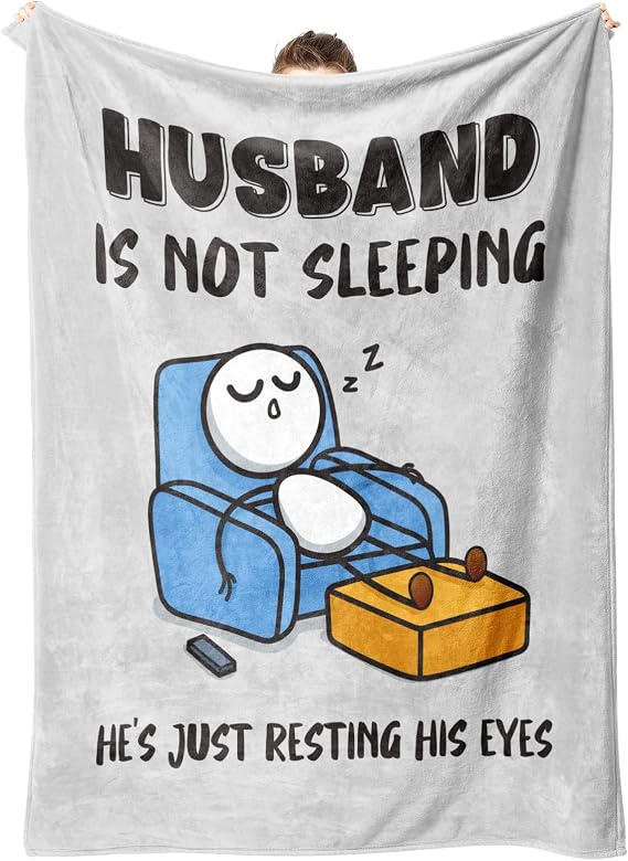 Funny Husband Birthday Gift - Husband is Not Sleeping Blanket
