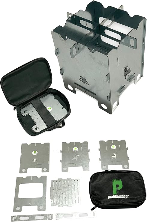 pratikoutdoor Paslanmaz Ateş Kutusu, Firebox, Katlanır Mini Soba, Kamp Sobası