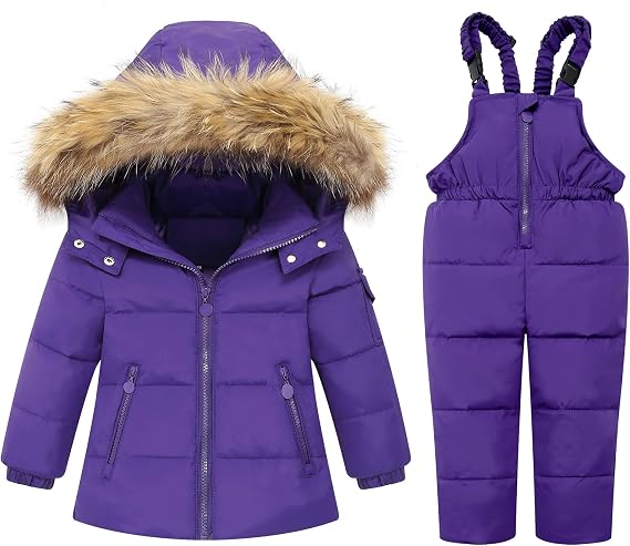 M2C Little Girls Winter 2-Piece Ski Snowsuit Set Puffer Jacket and Pants