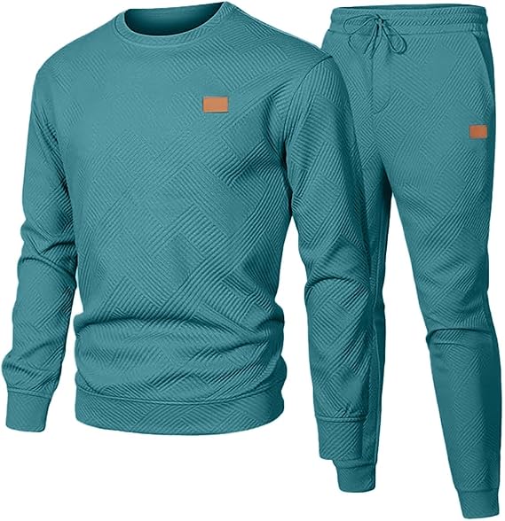 Men's 2-Piece Tracksuit, Men's Jogging Suit Sets, Casual Long Jogging Bottoms and Sweatshirt Set, Baggy Sports Suit, Elegant Tracksuit, Breathable Running Suit, Plain Basic Leisure Suit