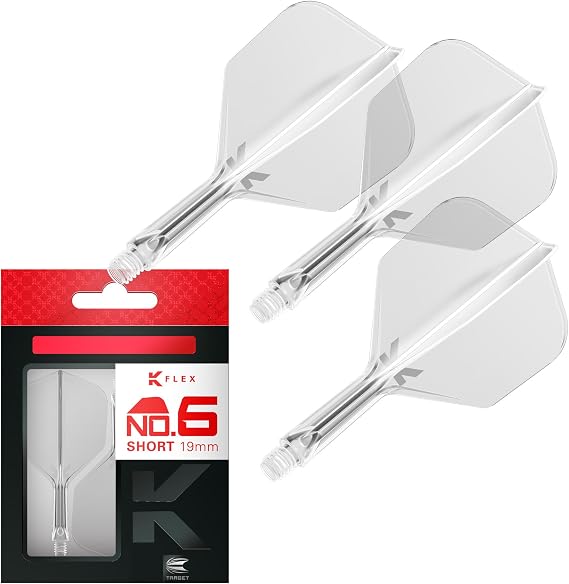 Target Darts K Flex Integrated Dart Flight and Shaft, No.6 | 3-Pack K-Flex - No. 6, Kflex Precision-Molded 2-in-1 Dart Flights and Dart Shaft | Professional Dart Accessories