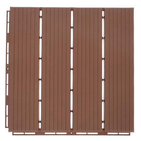 Brown Wood-plastic Composite Decking Tile Corrosion Prevention and Splicing Features, Sturdy Outdoor Flooring for Garden and Patio Renovation