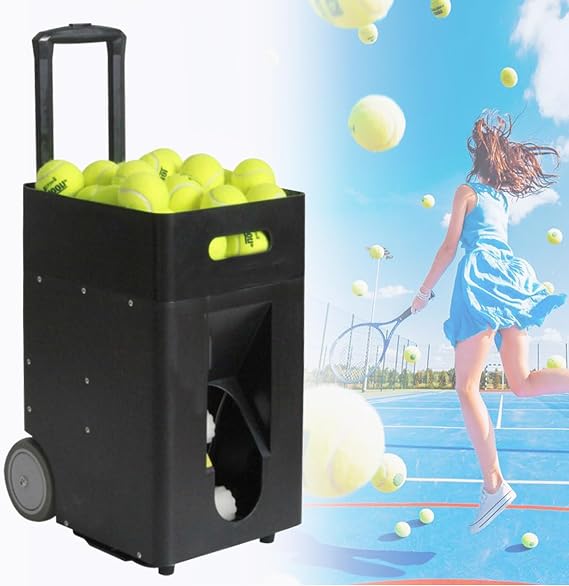 Automatic Tennis Ball Machine, Portable Tennis Ball Launcher/Launcher for All Levels Training and Practice, Pre-Programmed and Customized Drills
