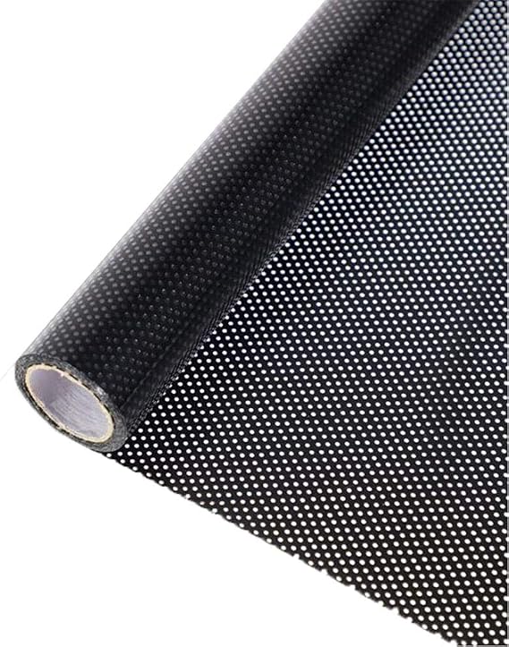 HOHOFILM Perforated Mesh Window Film Self Adhesive Black Dotted One Way Film Privacy Stickers for Home Office 48"x78.7"