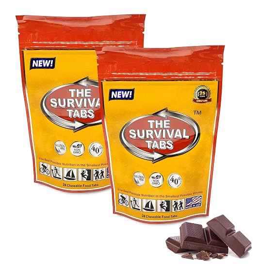 Survival Tabs Emergency Food Supply 4-Day Chocolate Tabs, USA, Portable
