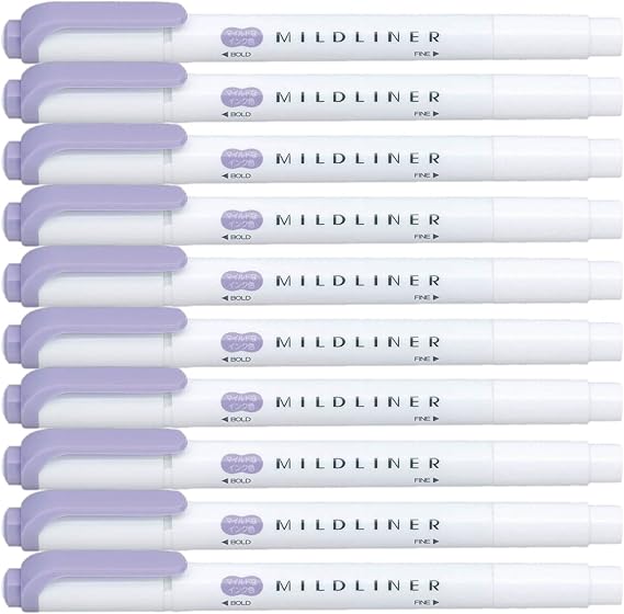 ZEBRA MILDLINER Highlighter pen markers, Mild Violet (WKT7-MVI) x10