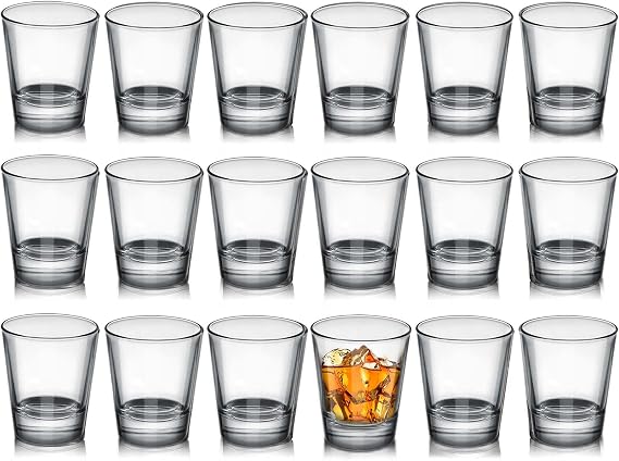 OBTANIM 18 Pack Shot Glasses, 1.5 oz Clear Shot Glass Cups Set with Heavy Base for Bar Restaurants Home