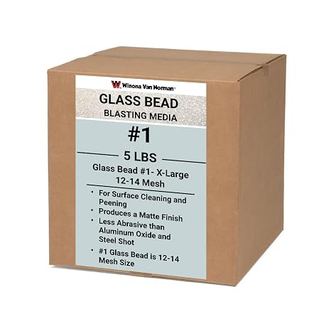 Sand Blasting Media - X-Large Size - Glass Bead #1, 12-14 Mesh (5lbs)