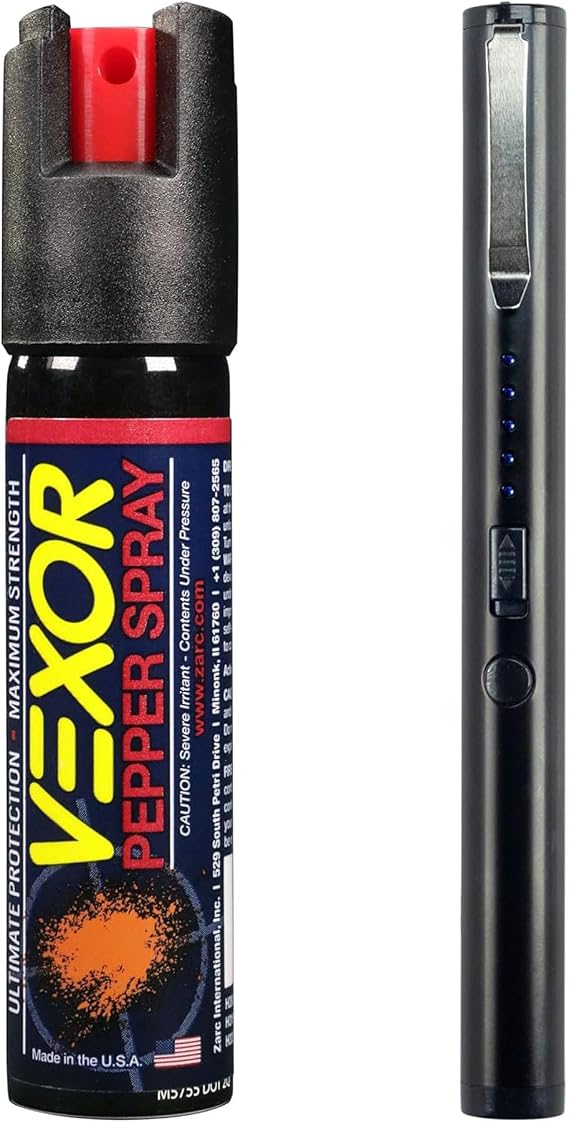 VEXOR Gel Spray & Safety Pen with Light Personal Safety Kit