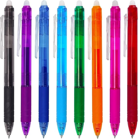 sencoo 8 pack Erasable Gel Pens Quick Dry Color Ink Pens Fine Point Retractable Roller Ball Pens 0.5 mm Cute pens for School Office Home Gift Pens
