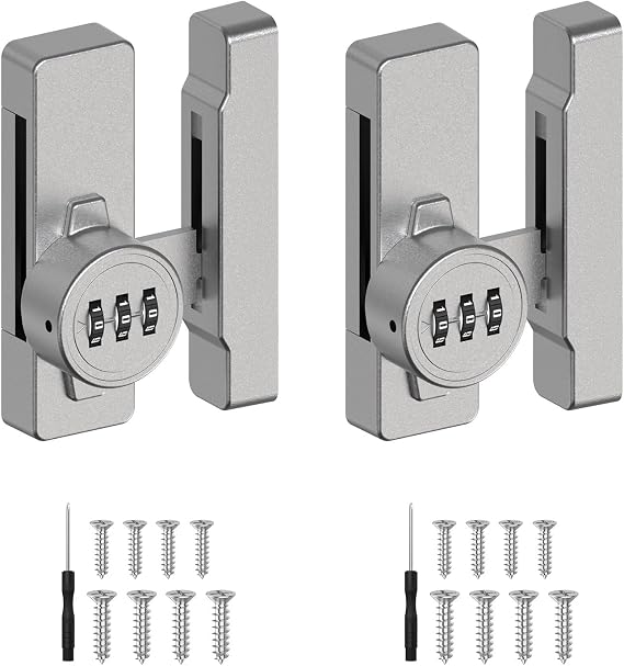 Keyless Barn Door Lock, 90/180 Degree Safety Combination Lock