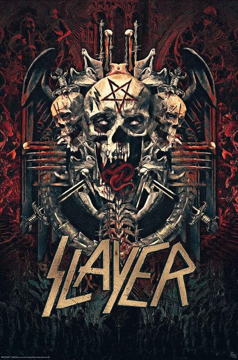 Slayer - Music Poster (Skullgram - Skull & Pentagram) (Size: 24" x 36")