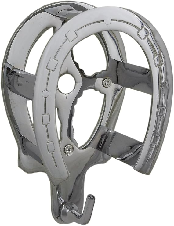 Brass Horseshoe Bridle Rack- Chrome Finish