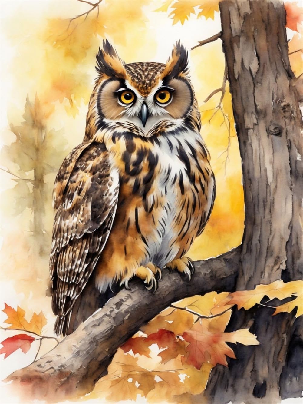 Abillyn Embroidery Cross Stitch Kits Owl Stamped with Printed Pattern Starter Kit (Owl)