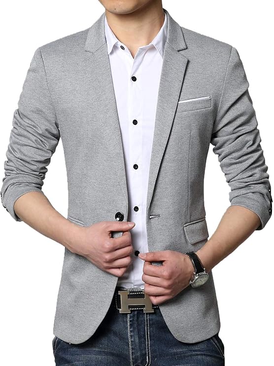 Men's Fit Casual One Button Blazer Jacket