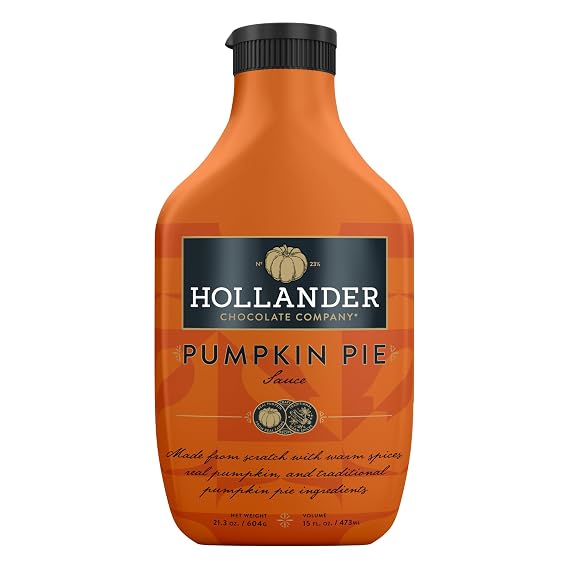 Hollander Pumpkin Pie Sauce 15 FL OZ (Squeeze Bottle) | Made with Real Pumpkin | GMO-Free, Corn Syrup Free, Gluten Free