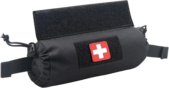 WYNEX Tactical First Aid Drop Dump Pouch, Medical Trauma Roll Up Drop Pouch | EMT IFAK Sub Abdominal Carrying Bag with Hook-N-Loop for Chest Rig Vest