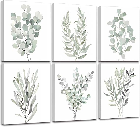 Framed Botanical Plant Canvas Wall Art,8x10 Inches