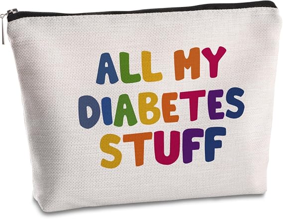 All My Diabetes Stuff Travel Cosmetic Bag Funny Diabetic Supplies Bag Gifts for Diabetic Emergency Patient Grandma Grandpa Mom Dad Sister Brother for Birthday Christmas Gifts