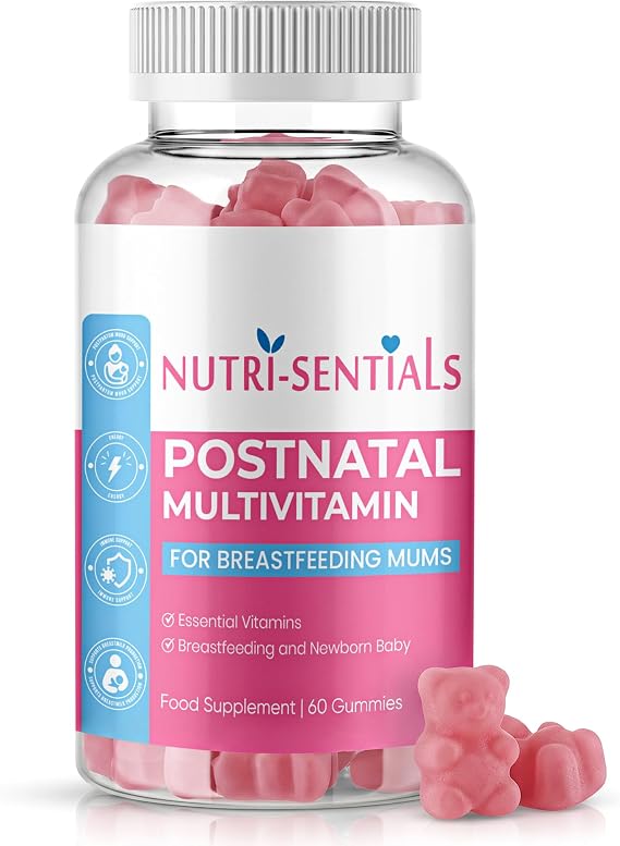 Postnatal Vitamins Gummies- Multivitamin Breastfeeding Supplement for Mums- New Mum Vitamins for Energy, Immunity & Breastfeeding Support- 60 Gummies