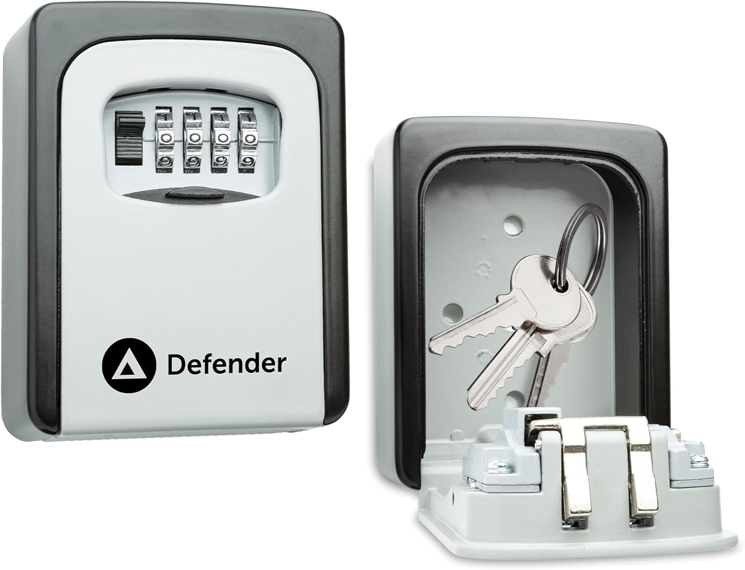 Defender Combination Dial Key Safe - Outdoor Wall Mounted Waterproof Key Lock Box - Secure Combination Key Storage Cabinet with Free Fixing Kit for Home, Office & Airbnb