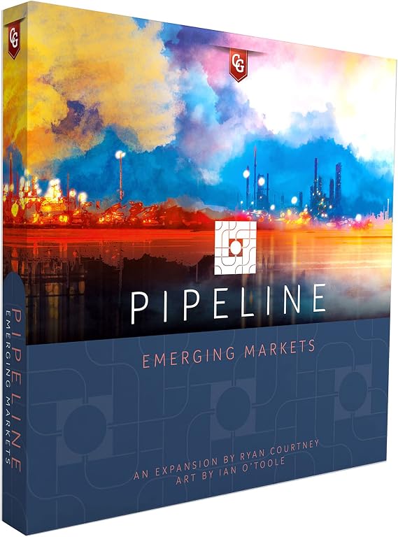 Capstone Games: Pipeline: Emerging Markets Expansion - Tile Laying Economic Strategy Board Game. 2-4 Players, Ages 12+, 90 Min