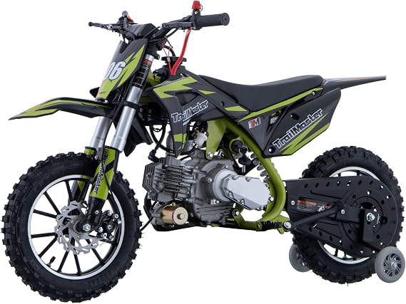 Trailmaster TM-06 Dirt Bike with CVT Transmission, Electric Start, Disc Brake! 10" Wheels! with Free Training Wheels!