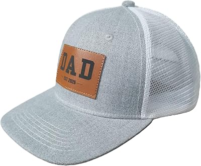 Dad Est 2026 Gifts for First Dad Hat 1st Dad Papa hat from Daughter Son Grey