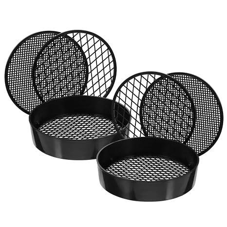 Handheld Science Test Sieves 2 Sets Plastic Lab Sieve with Interchangeable Mesh for Kids Science Experiment Screening Educational Tool