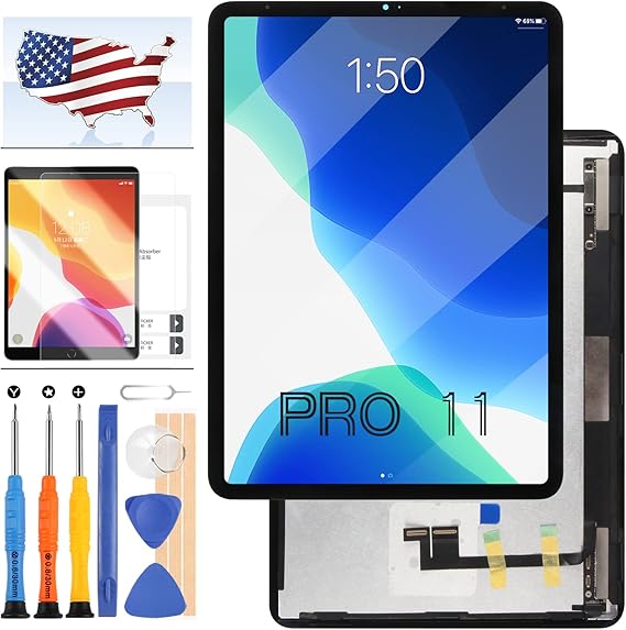 for iPad Pro 11 Screen Replacement 2018 for iPAD PRO 11 1st Generation LCD Screen A1934 A1980 A2013 LCD Display Glass Touch Digitizer Repair Parts Kit + Tools +Tempered Glass