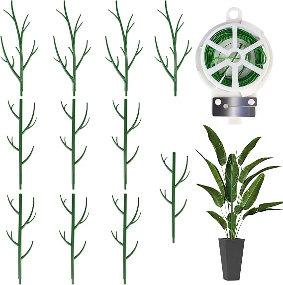 11 Pack Monstera Plant Support - 71.4" Plant Support Stakes for Indoor Plants Sticks Support Tall Indoor Plant Stakes with Twist Ties Stackable Plant Stem Support for Monstera Plants
