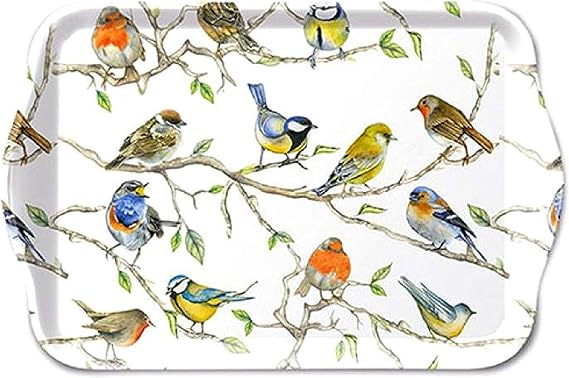 Ambiente Melamine Tray, Birds Meeting, 13 x 21 cm, Decoration, Classic Style, Bird Themed, Rectangular, 0.1 kg