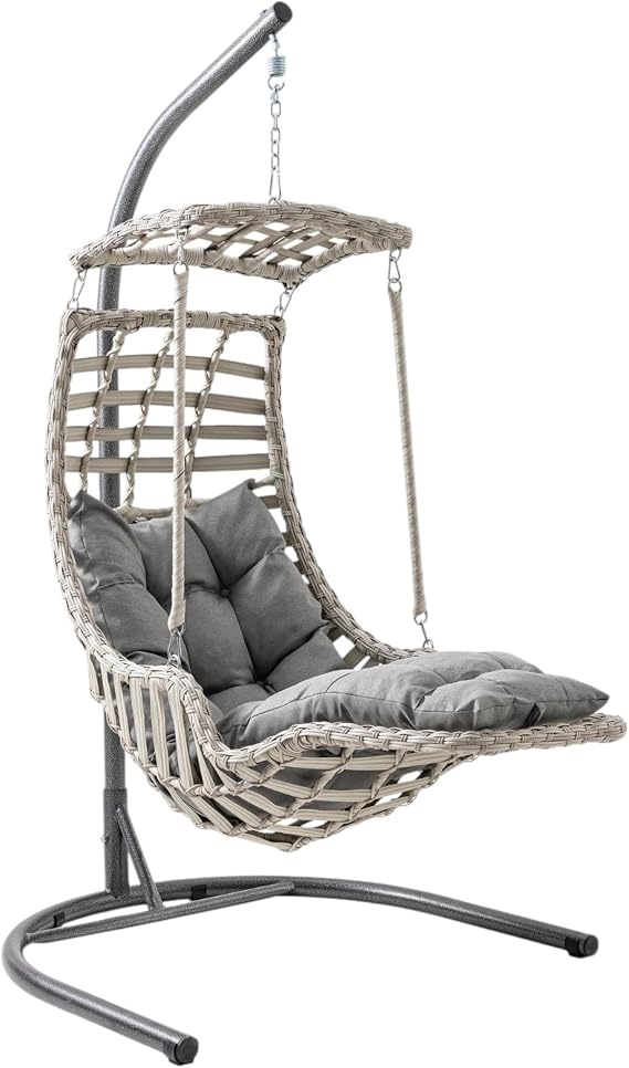 Alaçatı Plus Tekli Rattan Bahçe Balkon Salıncağı Cappuccino