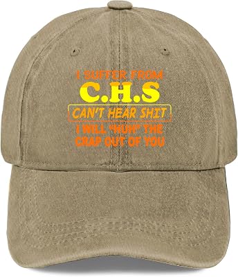 I Suffer from C.H.S I Cant Hear Women Baseball Cap Fitted Golf Hat for Mens Adjustable Caps Sun Cap