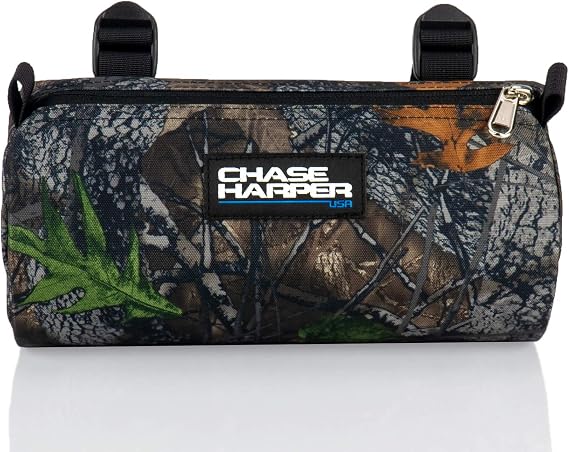 Chase Harper USA Bicycle Barrel Bag - Water-Resistant, Tear-Resistant, Industrial Grade Ballistic Nylon with Universal Mounting System - Backwoods Camo