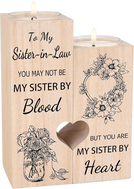 Sister in Law Gifts, Candlestick - Sister in Law Birthday Gifts | Gifts for Sister in Law Birthday Christmas Mother's Day Wedding Gifts