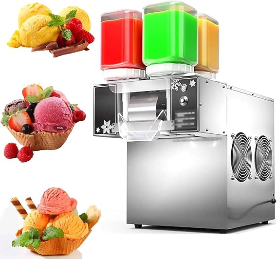 Snowflake Ice Machine,Home Snowflake Ice Machine Snow Cone Maker Ice Shaver Machine Ice Crusher Fast Cooling for Ice Cream Store, Food Truck, Dessert Shop, Milktea Shops