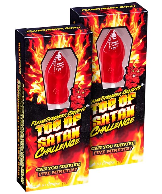 Flamethrower Candy Co Toe of Satan Lollipop Two Pack Caroline Reaper Spicy Challenge