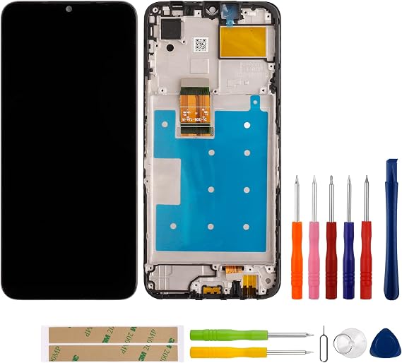 New LCD Display Compatible with Honor X6 [6.5"] (Black with Frame) VNE-LX1, VNE-LX2, VNE-LX3 Touch Screen Digitizer Assembly Replacement + Tools