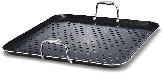 HexClad 16" Hybrid Nonstick BBQ Grill Topper, Dishwasher-Friendly, BBQ and Oven-Safe Up to 900F