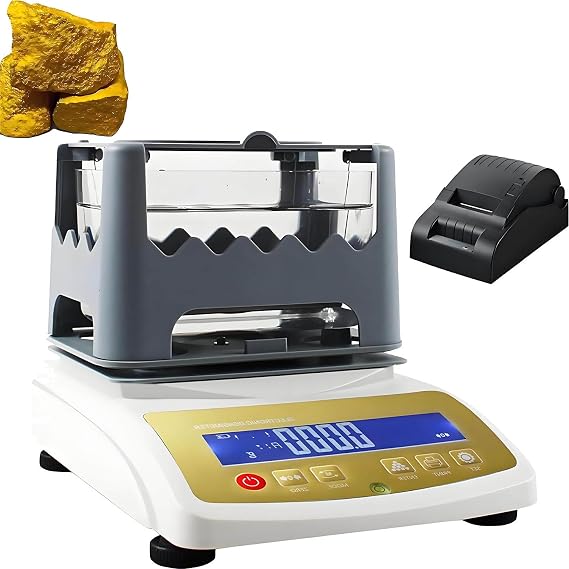 Digital Electronic Gold Purity Tester - Accurate Tester for Gold, Silver, Platinum Karat Detection with Density Measurement and Printer