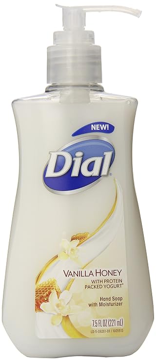 Dial Liquid Hand Soap, Vanilla Honey with Protein Packed Yogurt, 7.5 Fl Oz, Packaging may vary