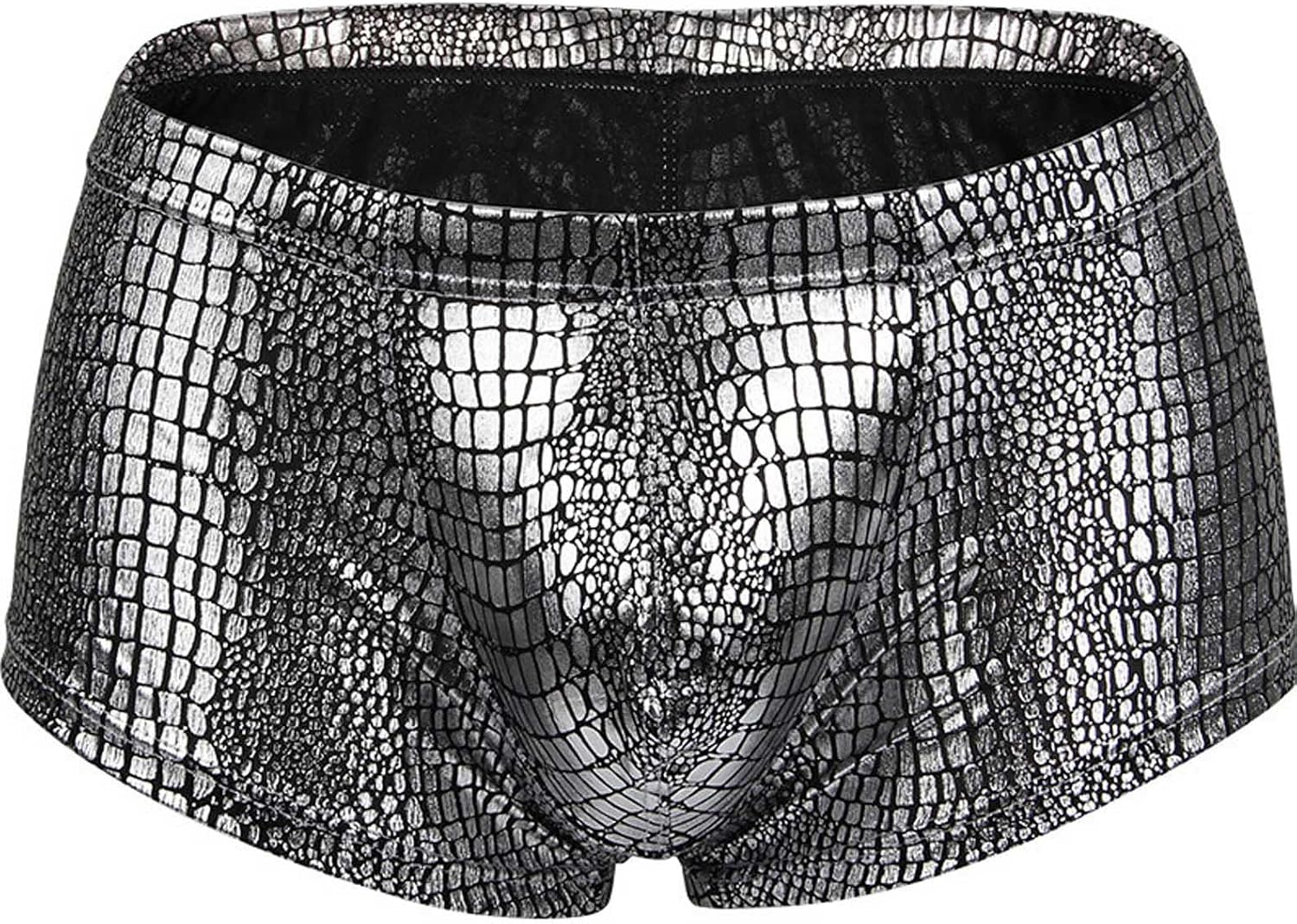 Mens Ball Pouch Boxer Briefs Underwear Boyshort Jockstrap Bulge Enhancement Athletic Supporters Snakeskin Surf Shorts