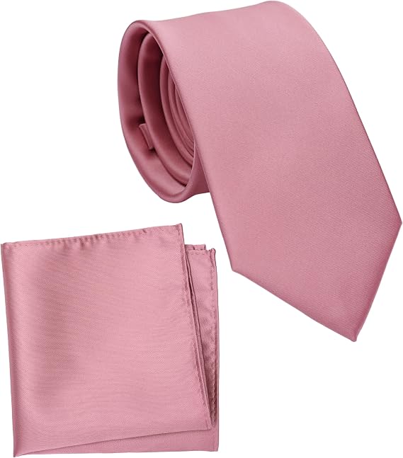 Classic Tie and Pocket Square Set for Men, 3.2-Inch Standard Width