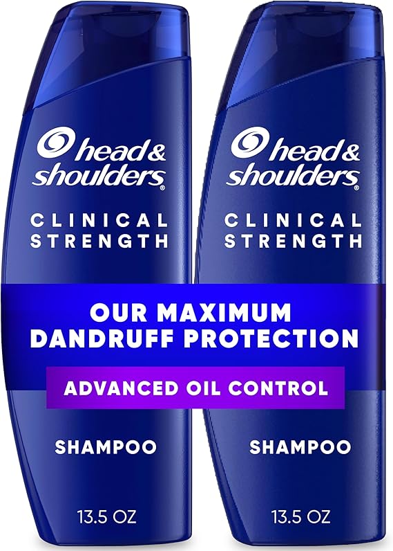 Head & Shoulders Clinical Strength Dandruff Shampoo Dual Pack, Advanced Oil Control with Refreshing Citrus Extract, 13.5 Oz Each.