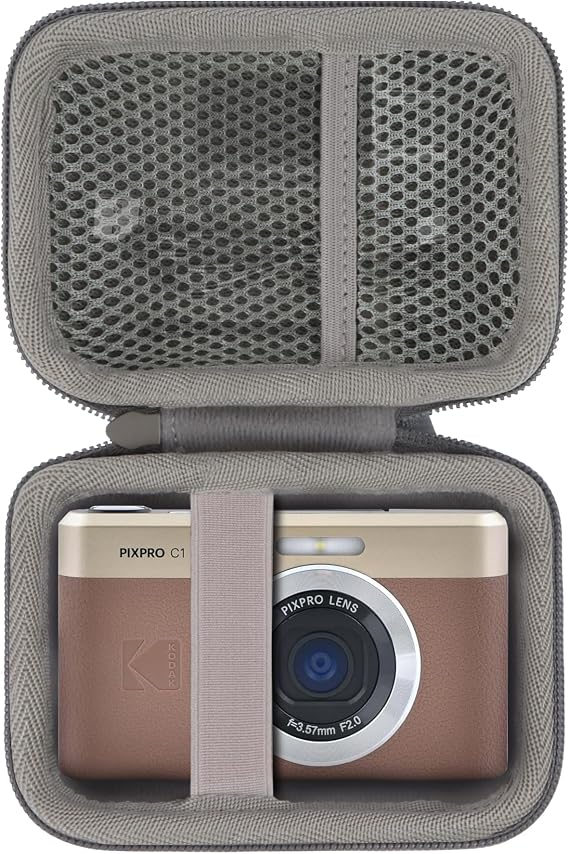 Lebakort Storage Case Compatible with KODAK PIXPRO C1 Friendly Zoom Digital Camera (Brown Case)