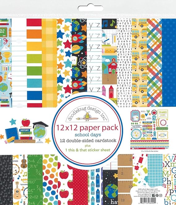 Doodlebug Design School Days Paper 12x12 Pack
