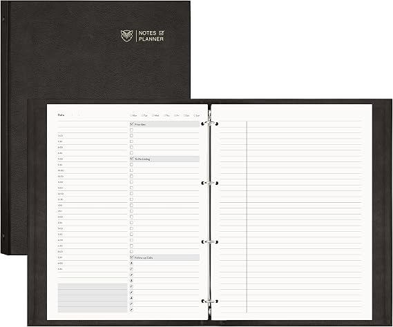 EMSHOI Undated Hourly Daily Planner, 240 Pages, A4 Size (9.2" x 12")